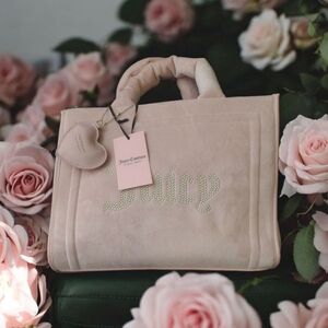 Juicy Couture Big Spender Pink Casual Gold Studded Tote Bag